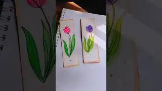 Pinterest-inspired handmade bookmarks 🌷✨Because reading feels better with art 💚 #tulipbookmark#short
