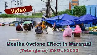 🌩️ Mantha Cyclone Effect in Warangal | Real Footage 🌊 | Telangana Storm 29-Oct-2025🌪 | #warangal |