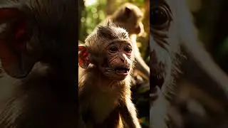 Little monkey cry loudly mother weaning​  #animallife #monkey #monkeychallenge #cute #animals #arti