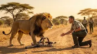 CE LION PI&Eacute;G&Eacute; DANS UN COLLET REGARDE LE GARDE-FORESTIER&hellip; PUIS QUELQUE CHOSE D&rsquo;INCROYABLE SE PRODUIT