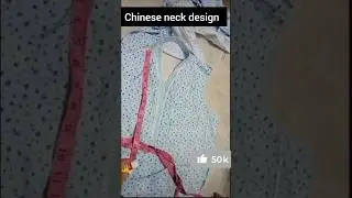 Chinese neck design cutting and stitching/over lap v neck design#shorts #shortvideo#diy #sewingtips
