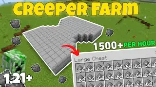 How To Make Starter Easiest Creeper Gun Powder Farm Minecraft PE 1.21+ Tutorial 🔥
