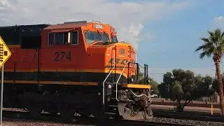 BNSF trains along Grand Avenue