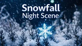 SNOWFALL SCENERY AT NIGHT