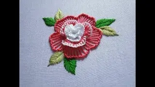 Hand embroidery. Tailor's button hole stitch. Brazilian embroidery design.