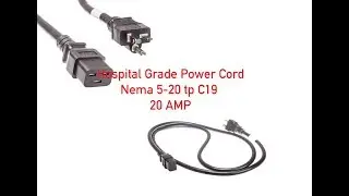 Hospital Grade Power Cord - Nema 5-20P to C19 - 20 Amp P#55-110-006