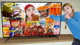 CVS Convenience Store Food MUKBANG FIRE NOODLES Fried Chicken EATING by HIU 하이유