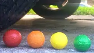 Bath Bombs vs Car - Satisfying Bath Bombs Crushing ASMR !