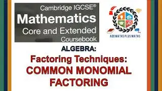 Factoring Techniques  Common Monomial Factoring