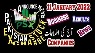 Pakistan Stock Exchange Announcements | Stocks To Buy Now | Financial Statements, Psx 11 Jan 2022