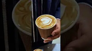 how to make heart ❤️ design latte art practice #coffeeart #coffee #barista #latte