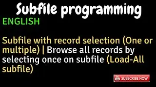 IBM i - Subfile with record selection| RPG subfile example with record selection