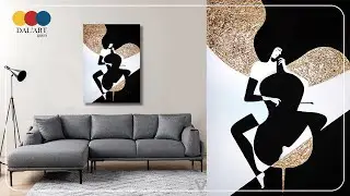 How to Abstract Painting of Cello with Texture and Gold Leaf 🎸 Art Vlog