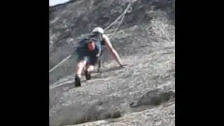 Andrew climbing at Pothole Dome