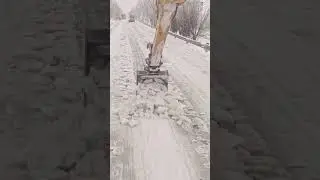 Snow Warrior! Epic Excavator Clears Winter Roads ❄️ #shorts