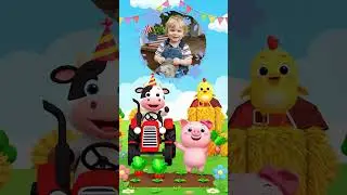 Cute Farm Animals Birthday Video Invitation 🐮 | Barnyard Tractor Party 1st Birthday (Editable Canva)