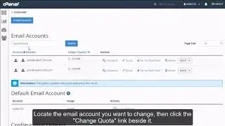 How to change an email accounts quota in cPanel