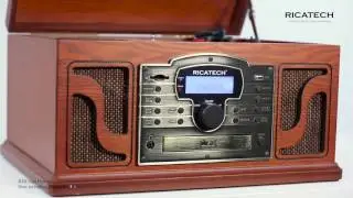 Ricatech RMC250 BT Deluxe 6 in 1 Music Center with turntable, CD, Cassette, radio, line in, USB, SD