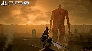 EPIC COLOSSAL TITAN BOSS Fight in Attack On Titan 2 PS5 Pro Game (4k60fps)