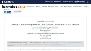 Impacts of Rental Arrangements on Cover Crop and Conservation Practice Adoption