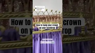 How to hang a crown on yojr backdrop 👑✨ #CrownBackdrop #DIYDecor #drapedbackdrop