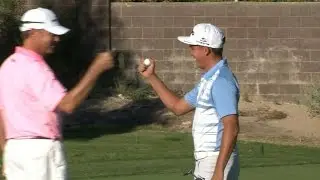 Rickie Fowler cashes in a 79-foot putt for eagle at Shriners