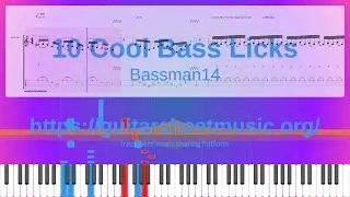 10 Cool Bass Licks Sheet Music Free, Bassman14 Synthesia Piano