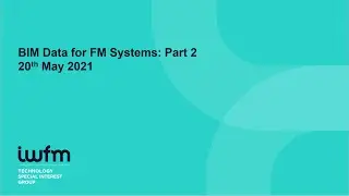 BIM Data for FM Systems Part 2