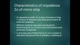 Microstrip line and characteristics of impedance