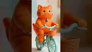 Daily life of cats | Cycling cat #cat #catcute #cute #ai #fantasy #aitouch #fyp