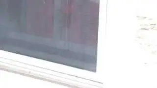 Red box fan in a window in Princeton University