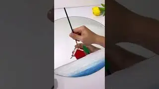 Mirror painting for Christmas 🎄🎅  #art #diy #christmas #decoration #painting #shorts