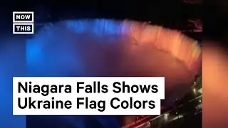 Niagara Falls Lights Up With Ukraine Colors #Shorts