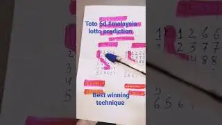 toto 6d#malaysia lottery#best winning technique #short
