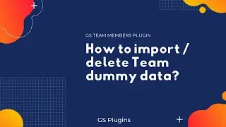How to import / delete Team dummy data?