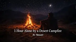 1 Hour Alone by a Campfire in the Desert | Calm Ambient Journey