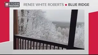 Snow falls over Blue Ridge in beautiful fashion