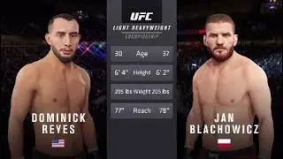 EA UFC 4 Dominick Reyes vs Jan Blachowicz Full Fight
