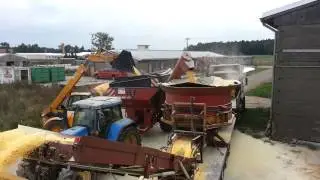 Strohm&uuml;hle beim Mais mahlen. Haybuster beim Mais mahlen.