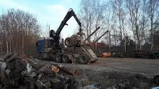 Holztransporte, hier werden ca. 23 Festmeter Langholz abgelden und weiter verarbeitet zu Brennholz.