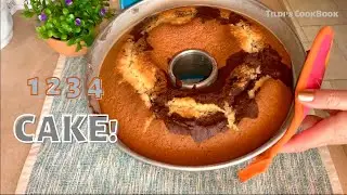 Vanilla Chocolate Cake - 1-2-3-4 EASY RECIPE! [GREEK SUBS] E100