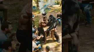 Gorilla defeated 😹 #zoo #africa #gorilla #wildlife #animals #gorillachallenge #strengthtest #viralvi