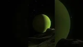 Space Ambient Music | Green Exoplanet Off Moon's Horizon [ DEEP SPACE JOURNEY ] #Shorts