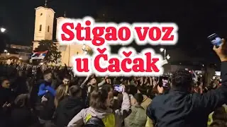 Protest u Čačku 20.05.2025. Zadnji voz za Čačak; Spavate li mirno ćaci sa Ovčara i Kablara