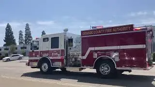 OCFA Engine 25 Responding with air horn