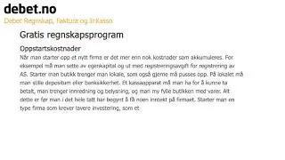 Gratis regnskapsprogram - Debet Regnskap