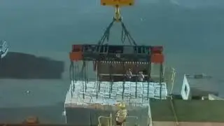Export from Russia. Loading of a cargo ship at the seaport. Marine logistics.