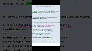 DCF Child Abuse and Neglect CAAN Test Questions and Answers