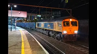 66792 on 6G88 22:11 Tunstead Sidings GBRF - Small Heath Lafarge GBRF at Stockport 19/11/2025
