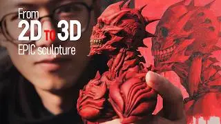 Turning my Old Painting into a Realistic Sculpture | 3D Print & Paint | Art Vlog